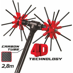 Agrotechnic X.QUATTRO CF Ελαιοραβδιστικό Μπαταρίας Αχινός 12V με Επεκτάσιμο Κοντάρι Carbon 2.8m 3kg