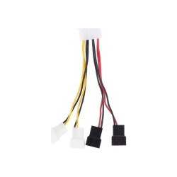 4-Pin Molex to 3 /4-Pin Fan Power Cable Adapter Connector Computer Cooling Fan Καλώδια για CPU PC Case Fan