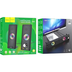 Hoco DS32 Ηχεία Υπολογιστή 2.0 6W με RGB Φωτισμό Black