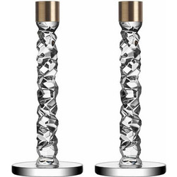Σετ2 Κρυστάλλινα Κηροπήγια Carat Χρυσό 24cm