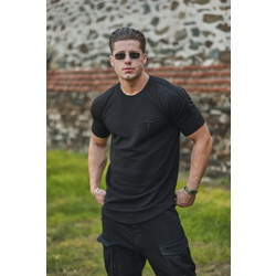 Crossover Spiral T-Shirt Black
