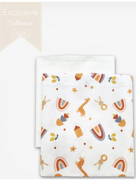 Tiny Toes Funky Bohemian Σετ Βρεφικά Σεντόνια Λίκνου Βαμβακερά 70x100 White