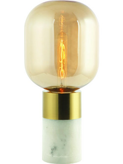 Zambelis Lights 1XE27 Πορτατίφ Ε27 Διαφανές Λευκό Φ20xΥ44cm