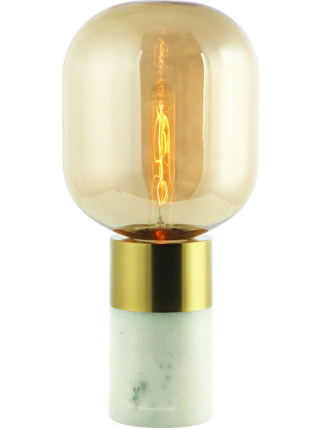 Zambelis Lights 1XE27 Πορτατίφ Ε27 Διαφανές Λευκό Φ20xΥ44cm
