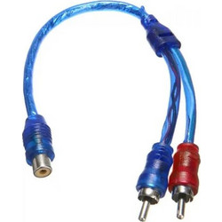 Stereo Splitter Ήχου 1RCA Θηλυκό προς 2RCA Αρσενικό (30cm)