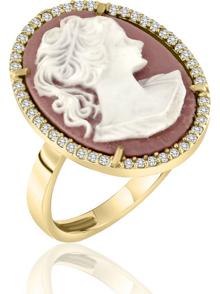 Δαχτυλίδι Cameo απο Kίτρινο Χρυσό 14 Καρατίων DX1438