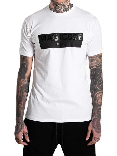 Magic bee - MB2205 - Glossy Logo Tee - White - Μπλουζά Μακό - white