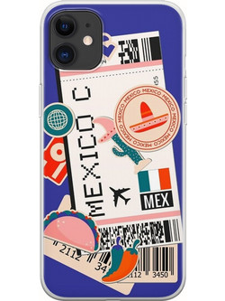 Θήκη Ticket To Mexico City iPhone 11 Flexible TPU (Διάφανη Σιλικόνη)