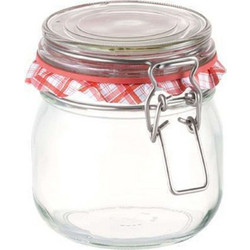 Βάζο Αποθήκευσης Della Casa 895143 Φ10x11cm 600ml Clear-Red Tescoma Γυαλί
