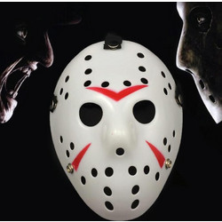 Halloween Party Cool Thicken Jason Mask (Red + White) (OEM)