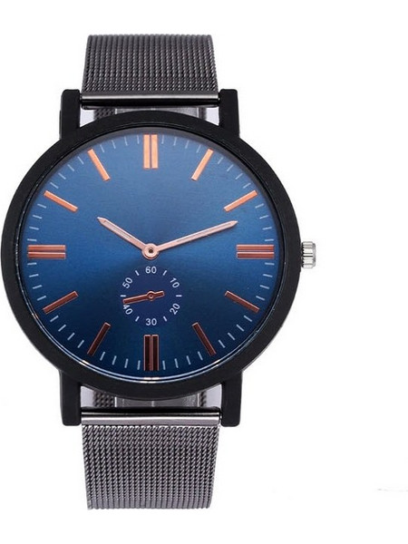 ΡΟΛΟΙ Ανδρικό quartz blue,λουράκι ατσάλι,GENEVA Casual A03A79-44-02 - GENEVA