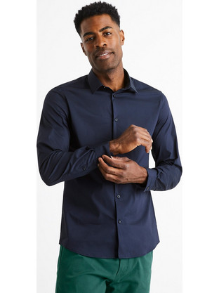 Celio Ανδρικό Πουκάμισο Μακρυμάνικο Masantal Blue