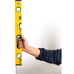DELI αλφάδι DL290800 με 3 μάτια & χάρακα, μαγνητικό, 80cm