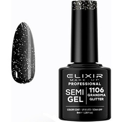 Elixir Semigel Flash Effect 1106 Grandma Glitter Ημιμόνιμο Βερνίκι Νυχιών 8ml