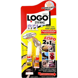 Κόλλα Στιγμής Logo Gel 2τμχ 2+1gr Δώρο 04GE21