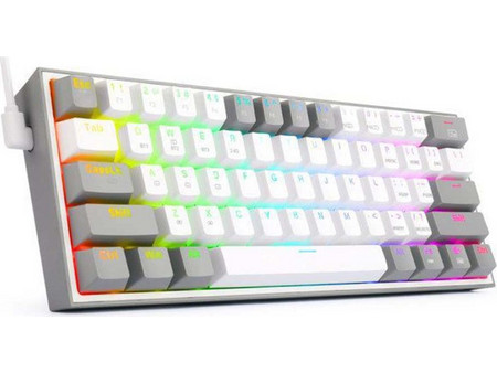 Redragon Fizz Pro K616 Μηχανικό Gaming Πληκτρολόγιο 60% με Custom Red Διακόπτες RGB White Grey