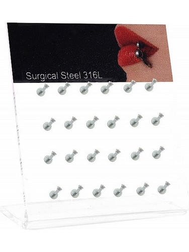 RO Accessories Σκουλαρίκι Καρφωτό Χείλους από Ατσάλι X215742 24τμχ