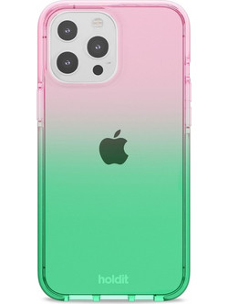 Holdit Seethru Θήκη Slim Back cover Σιλικόνης για iPhone 13 Pro Max (MagSafe/100% Vegan/Ανακυκλώσιμα Υλικά/Εco Friendly) Gradient Grass Green/Bright Pink