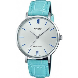 Casio Γυναικείο Ρολόι με Γαλάζιο Δερμάτινο Λουράκι LTP-VT01L-7B3