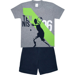 Pretty Baby Tennis Παιδική Πιτζάμα Βαμβακερή Καλοκαιρινή Γκρι Navy Μπλε 63032-164