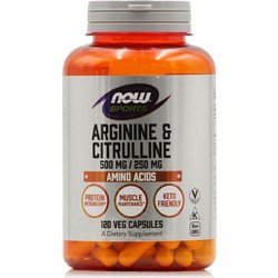 Now Sports Arginine & Citrulline 500/250mg 120 Κάψουλες