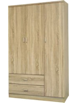 Velco Τρίφυλλη Ντουλάπα Ρούχων Φυσικό Χρώμα 120x52x190cm 64-35488-29