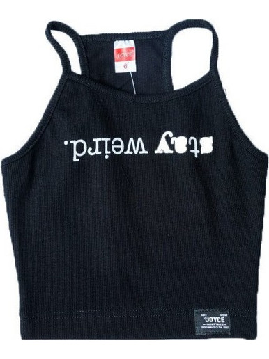 Joyce Παιδικό Crop Top Αμάνικο Μαύρο 13894