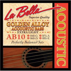 La Bella Golden Alloy Σετ 4 Χορδές Ακουστικού Μπάσου 80/20 Bronze 40-95" Extra Light Tension