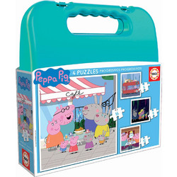 Παιδικό Puzzle Educa Peppa Pig 4 in 1 6 + 9 + 12 + 16 Κομμάτια