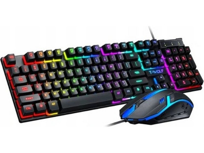 SPM T-Wolf TF200 Σετ Gaming Πληκτρολόγιο RGB Black