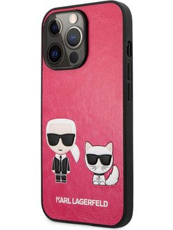 Karl Lagerfeld Ikonik Karl & Choupette Θήκη Back Cover Fuchsia (iPhone 13 Pro / 13)