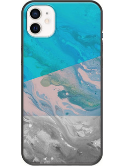 Θήκη Water Marble iPhone 12 mini Black TPU (Μαύρη Σιλικόνη)