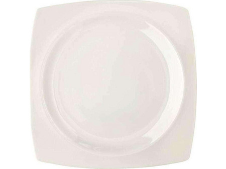 Cryspo Trio Πιάτα Ρηχά Πορσελάνης Τετράγωνα Quadro Off White 27x27cm 6τμχ 55.300.01