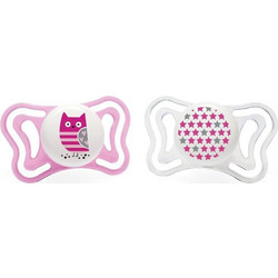 Chicco PhysioForma Light Ανατομικές Ορθοδοντικές Πιπίλες Σιλικόνης 6-16m Κουκουβάγια Αστεράκια 2τμχ