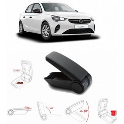 Κονσόλα Χειροφρένου Τεμπέλης Armster OE1 Με Usb Για Opel Corsa F 2020+ Χωρίς Εργοστασιακό Τεμπέλη Μαύρο Χρώμα 0024489