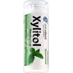 Miradent Xylitol Spearmint Οδοντότσιχλα Ξυλιτόλης με Γεύση Δύοσμο, 30 Τσίχλες
