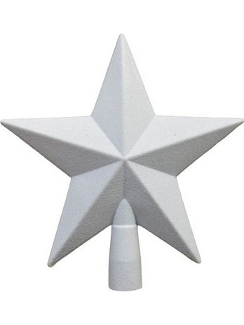 Χριστουγεννιάτικο Αστέρι Κορυφή Λευκό Glitter (04.TOP-G001W)