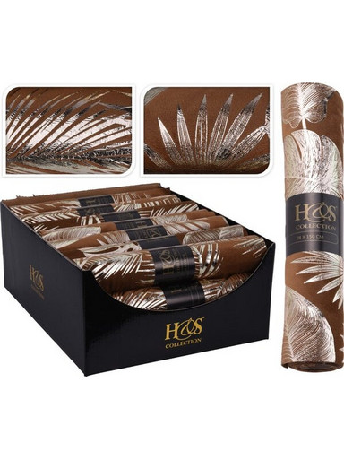 ΡΑΝΕΡ ΒΕΛΟΥΔΟ 28Χ150CM PALM LEAVES 2ΣΧΕΔΙΑ (ΚΑΜΕΛ)