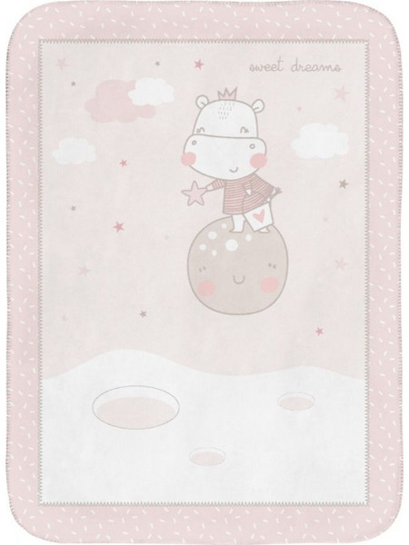 KikkaBoo Sherpa Hippo Dreams Κουβέρτα Κούνιας Fleece 110x140 Ροζ