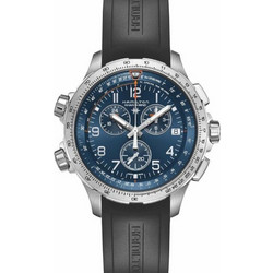Hamilton Khaki X Wind Ανδρικό Ρολόι Χρονογράφος με Μαύρο Καουτσούκ Λουράκι H77922341