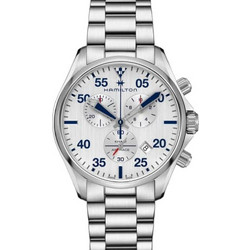 Hamilton Khaki Pilot Air Race Ανδρικό Ρολόι Χρονογράφος με Ασημί Μεταλλικό Μπρασελέ H76712151
