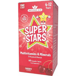 Natures Aid Super Stars Multivitamins & Minerals 60 Μασώμενα Δισκία