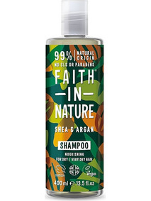 Faith In Nature Shea & Argan Φυτικό Σαμπουάν για Ξηρά & Σγουρά Μαλλιά 400ml