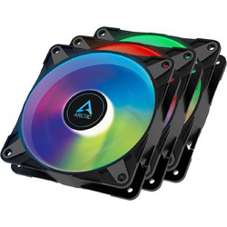 Arctic P12 PWM PST ARGB Case Fan 120mm με Σύνδεση 4-Pin PWM 3τμχ Black