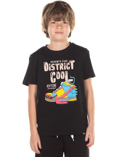 District75 Παιδικό T-Shirt Κοντομάνικο Μαύρο 123KBSS-677-071