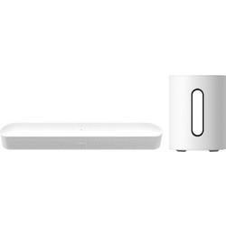 Sonos Beam Gen2 80W 2.0 + Sonos Sub Mini Σετ Ηχείων Home Cinema 2.0 80W με Wi-Fi White