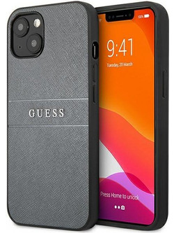 Guess Saffiano Strap Back Cover Grey (iPhone 13 mini)