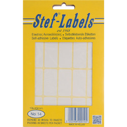Αυτοκόλλητες ετικέτες Stef-Labels No. 14 20-ορθογώνιες 19x40mm 40 φύλλα 10 τεμ
