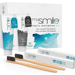MySmile Day & Night kit 2 οδοντόκρεμες 60ml και 2 Bamboo Οδοντόβουρτσες Eco Masters