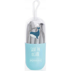 Καλαμάκι Σιλικόνης Save The Ocean Γκρι 19695 Miquelrius